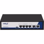 سوئیچ PoE دارای 4 پورت 10100Mbps PoE و 1 پورت Uplink گیگ و 1 پورت SPF Uplink اچ ار یو ای HRUI HR901-AFG-411NS-120