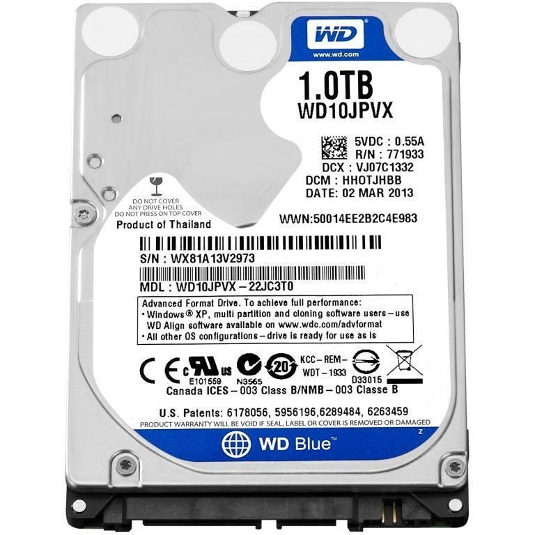 هارد دیسک اینترنال وسترن دیجیتال مدل WD10JPVX ظرفیت ۱ ترابایت سایز ۲.۵ اینچ