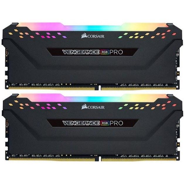رم کامپیوتر کورسیر دو کاناله Vengeance RGB Pro فرکانس 3200 مگاهرتز DDR4 تایمینگ CL16 حافظه 16 گیگابایت