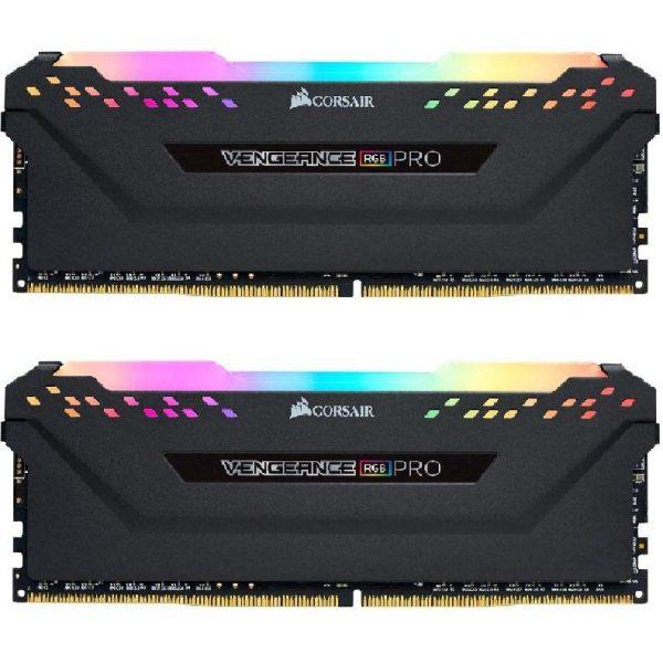 رم کامپیوتر کورسیر دو کاناله مدل Vengeance RGB Pro فرکانس 3200 مگاهرتز DDR4 تایمینگ CL16 حافظه 32 گیگابایت