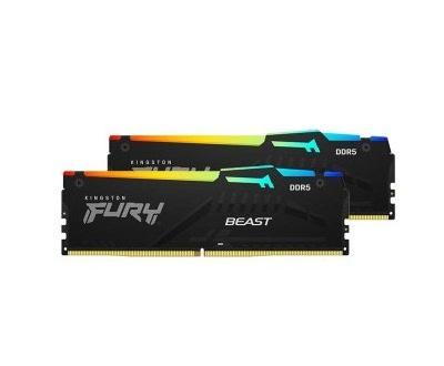 رم کینگستون مدل FURY Beast DDR5 RGB 32GB Dual 6000MHz CL36