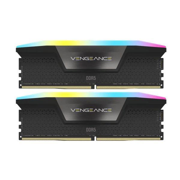 رم کامپیوتر کورسیر دو کاناله مدل Vengeance RGB فرکانس 5600 مگاهرتز DDR5 تایمینگ CL40 حافظه 32 گیگابایت