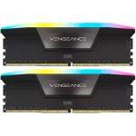 رم کامپیوتر کورسیر دو کاناله مدل Vengeance RGB فرکانس 6600 مگاهرتز DDR5 تایمینگ CL32 حافظه 64 گیگابایت