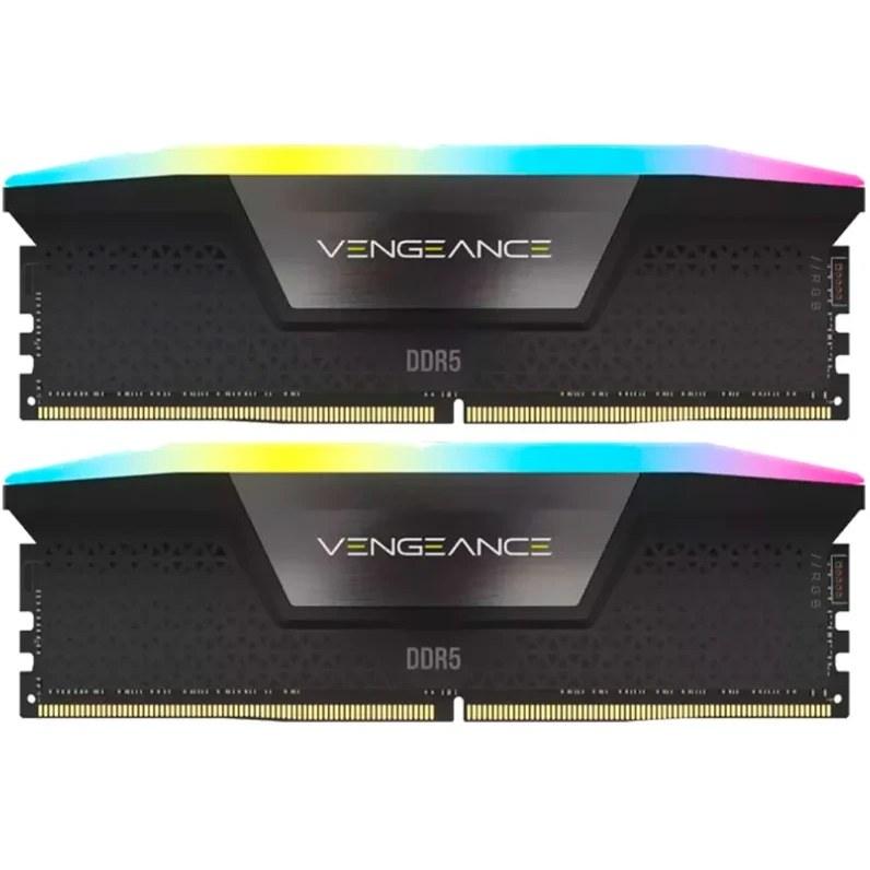 1 رم کامپیوتر کورسیر دو کاناله مدل Vengeance RGB فرکانس 6600 مگاهرتز DDR5 تایمینگ CL32 حافظه 64 گیگابایت