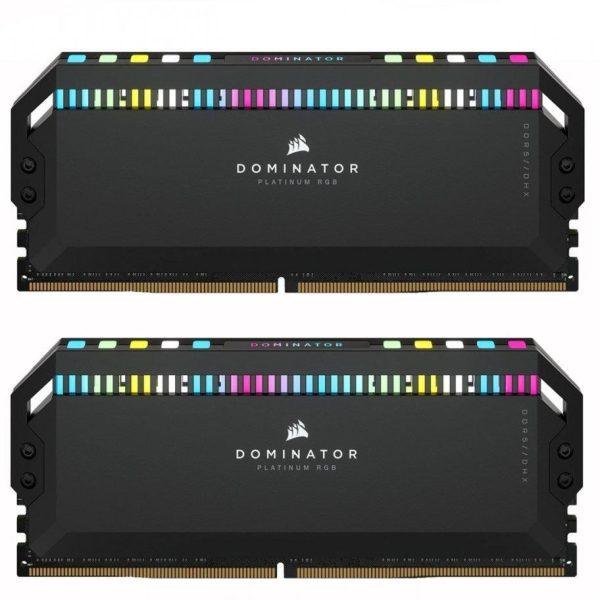 رم کامپیوتر کورسیر دو کاناله مدل Dominator Platinum RGB فرکانس 6000 مگاهرتز DDR5 تایمینگ CL36 حافظه 32 گیگابایت