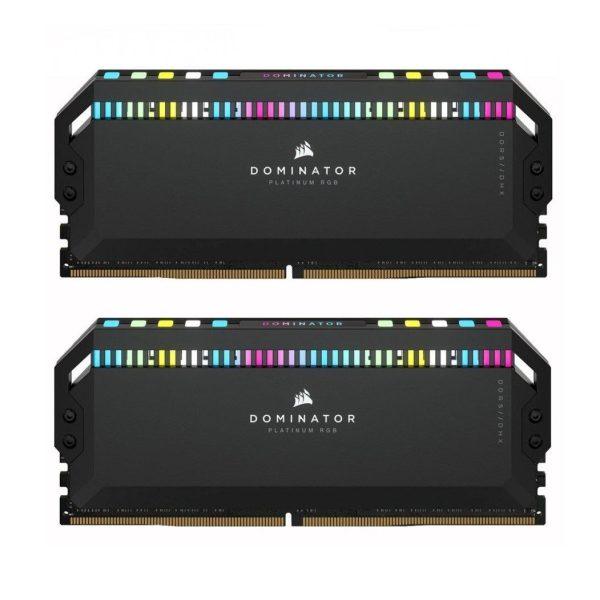 رم کامپیوتر کورسیر دو کاناله مدل Dominator Platinum RGB فرکانس 5200 مگاهرتز DDR5 تایمینگ CL40 حافظه 64 گیگابایت