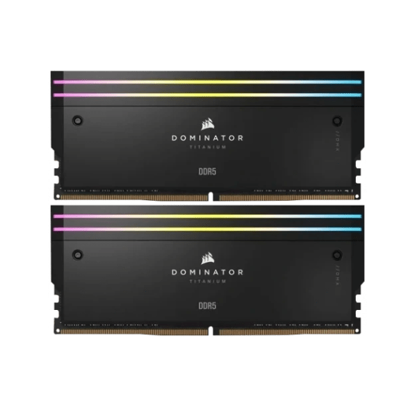 رم کامپیوتر کورسیر دو کاناله مدل Dominator Titanium فرکانس 6600 مگاهرتز DDR5 تایمینگ CL32 حافظه 96 گیگابایت