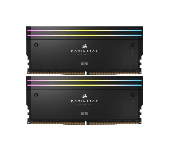 رم کامپیوتر کورسیر دو کاناله مدل Dominator Titanium فرکانس 6600 مگاهرتز DDR5 تایمینگ CL32 حافظه 96 گیگابایت