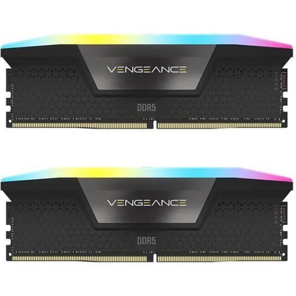 رم کامپیوتر کورسیر دو کاناله مدل Vengeance RGB فرکانس 6400 مگاهرتز DDR5 تایمینگ CL36 حافظه 32 گیگابایت