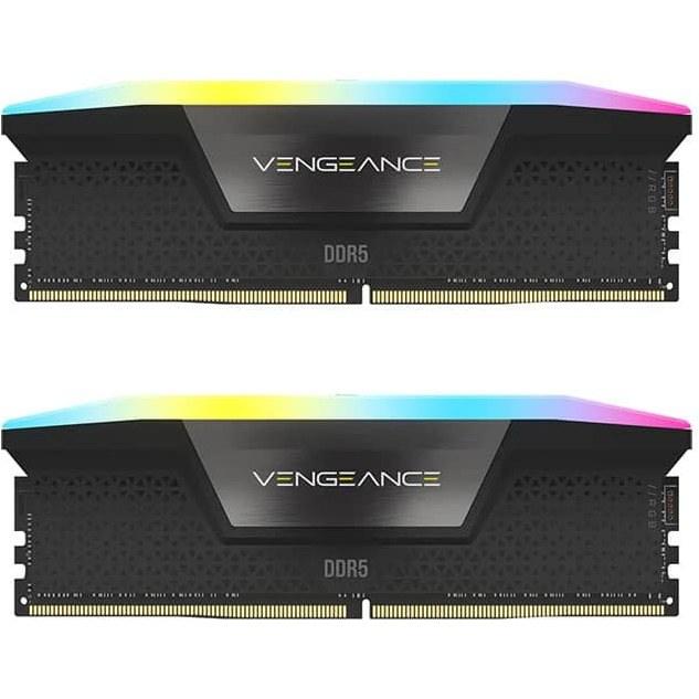 رم کامپیوتر کورسیر دو کاناله مدل Vengeance RGB فرکانس 6400 مگاهرتز DDR5 تایمینگ CL36 حافظه 32 گیگابایت
