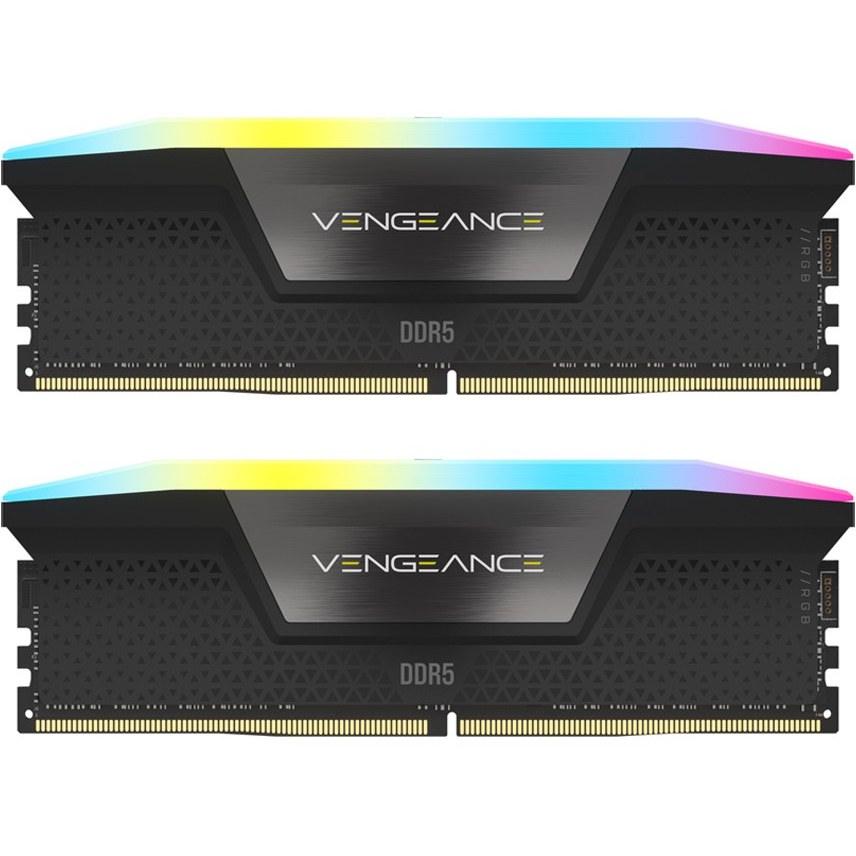 رم کامپیوتر کورسیر دو کاناله Vengeance RGB فرکانس 7200 مگاهرتز DDR5 تایمینگ CL34 حافظه 32 گیگابایت