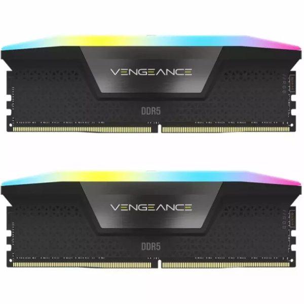 رم کامپیوتر کورسیر دو کاناله مدل Vengeance RGB فرکانس 6800 مگاهرتز DDR5 تایمینگ CL40 حافظه 32 گیگابایت