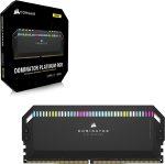 رم کامپیوتر کورسیر دو کاناله مدل Dominator Platinum RGB فرکانس 5200 مگاهرتز DDR5 تایمینگ CL40 حافظه 64 گیگابایت