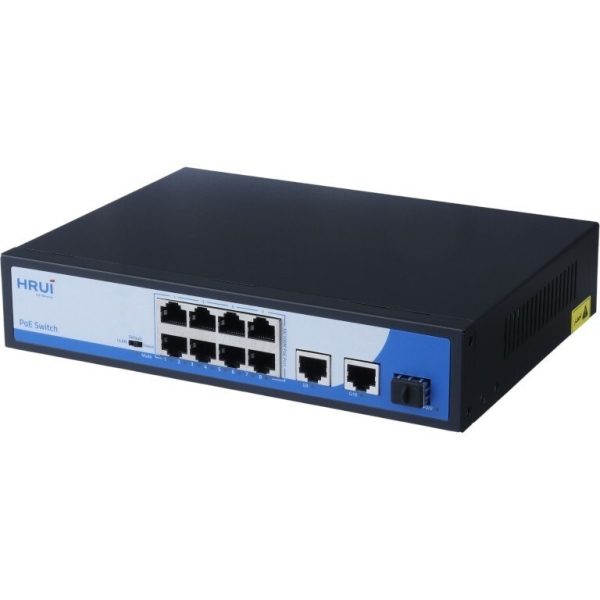 سوئیچ شبکه اچ آر یو آی مدل HR901-AF-821GNS دارای ۸ پورت PoE